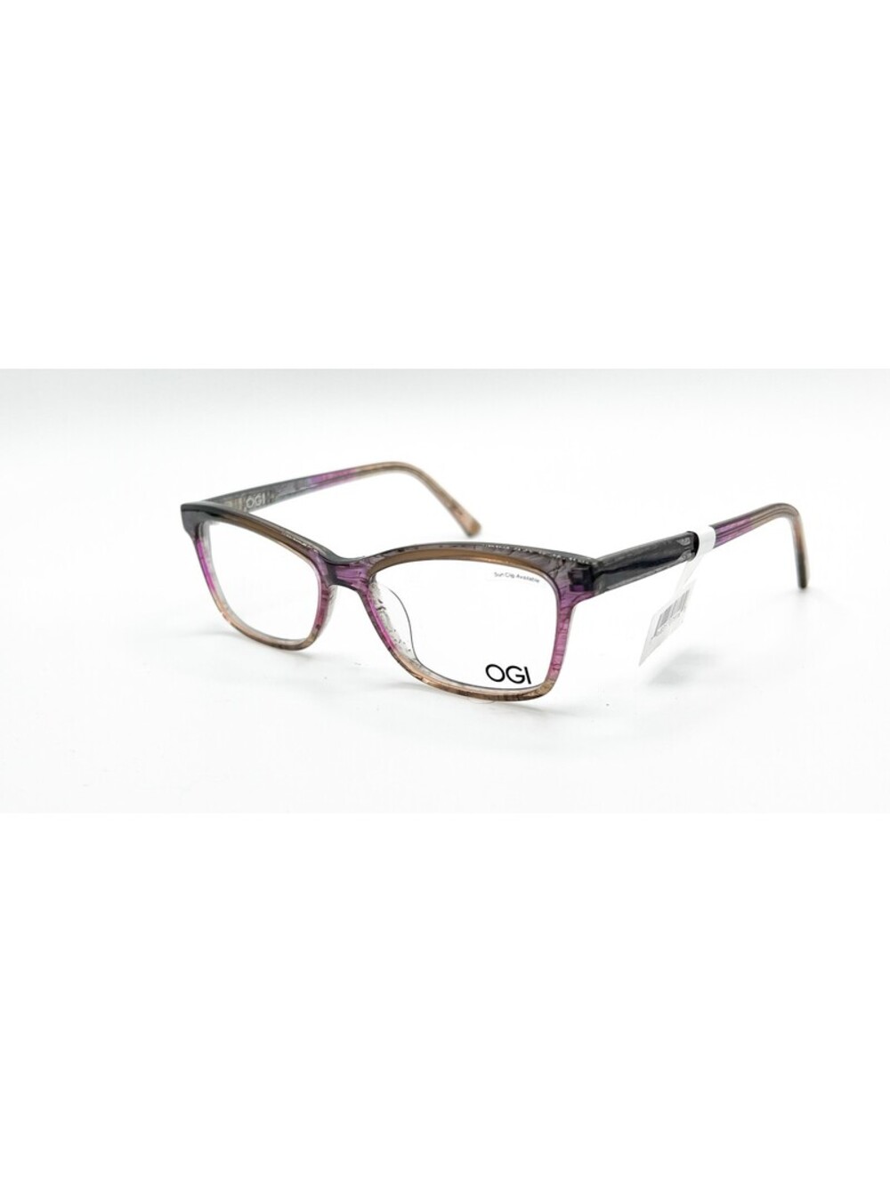 Ogi 9124 2273 Purple Brown Horn Clear Authentic Eyeglasses 48-17-140